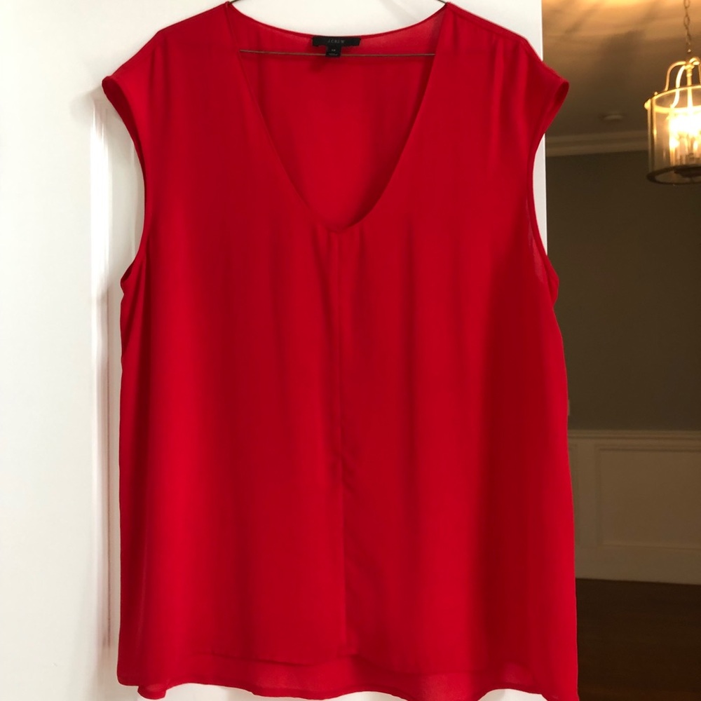 Red Sleeveless Blouse